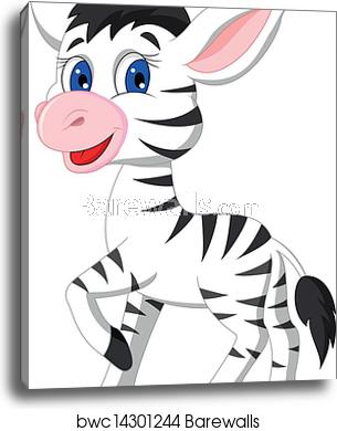 Cute Baby Zebra Cartoon, Canvas Print Barewalls Posters Prints 305x390 Cute Baby Zebra Cartoon, Canvas Print Barewalls Posters Prints