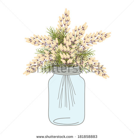 450x470 Mason Jar With Baby's Breath Clipart