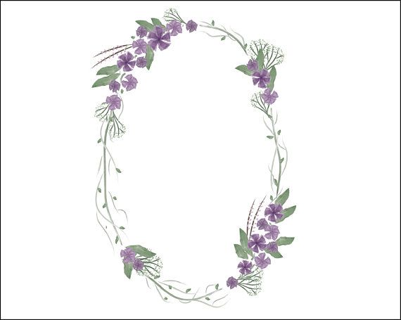 570x455 Ultra Violet Wreath Frame Omg Vector For Wedding Invites And Diy