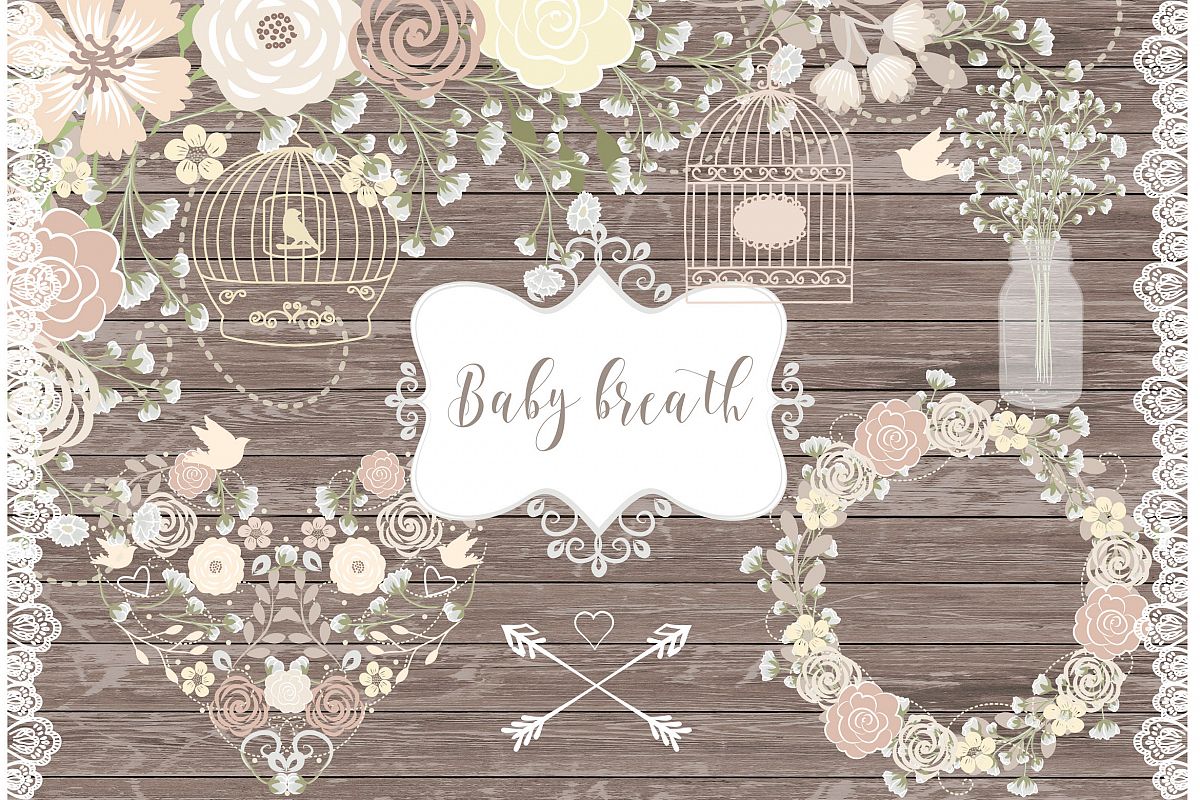 1200x800 Vector Rustic Baby's Breath Wedding Clip Arts