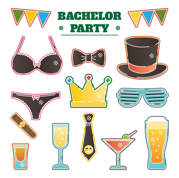 626x625 Bachelor Party Vector Illustration Kit Vector Premium Download