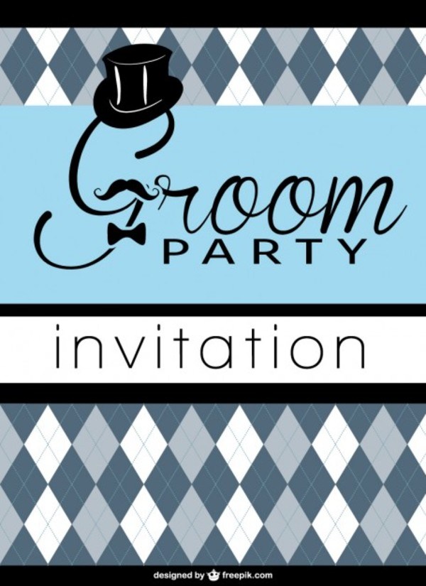 600x825 Bachelor Party Invitation Free Vector