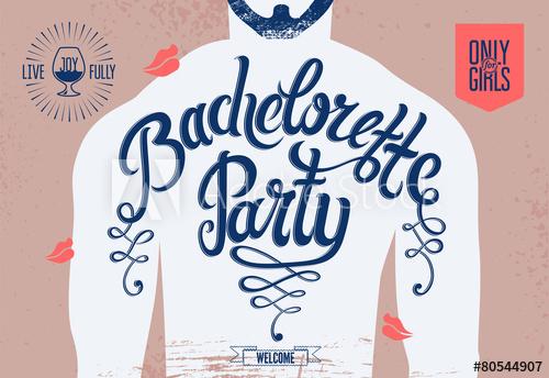 500x344 Calligraphic Poster For Bachelorette Party Vector Illustration