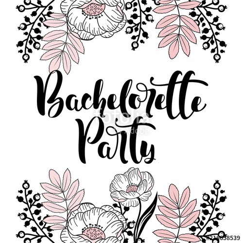 500x500 Lettering Bachelorette Party With Hand Drawn Beautiful Vector