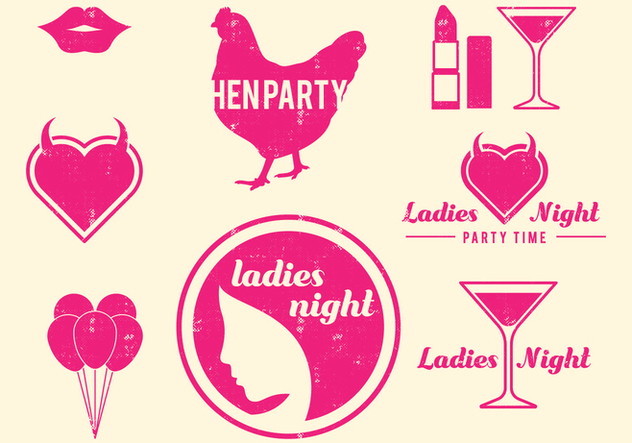 632x443 Retro Hen Party Design Elements Free Vector Download Cannypic