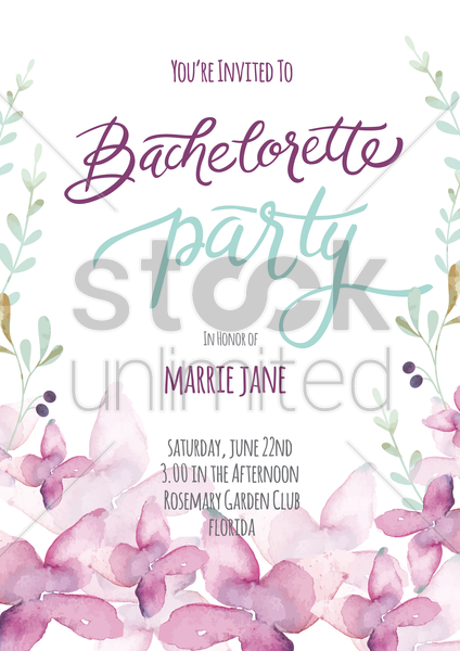 424x600 Bachelorette Party Vector Image