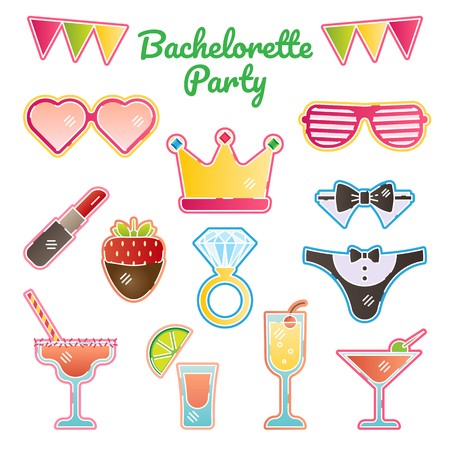 450x450 Hen Bachelorette Bride Party Vector Illustration Kit Girls Night