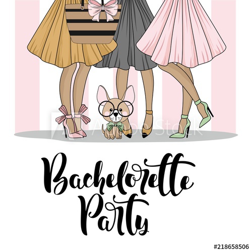 500x500 Lettering Bachelorette Party With Hand Drawn Beautiful Vector