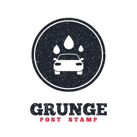 450x450 Grunge Post St Circle Banner Or Label Car Wash Icon