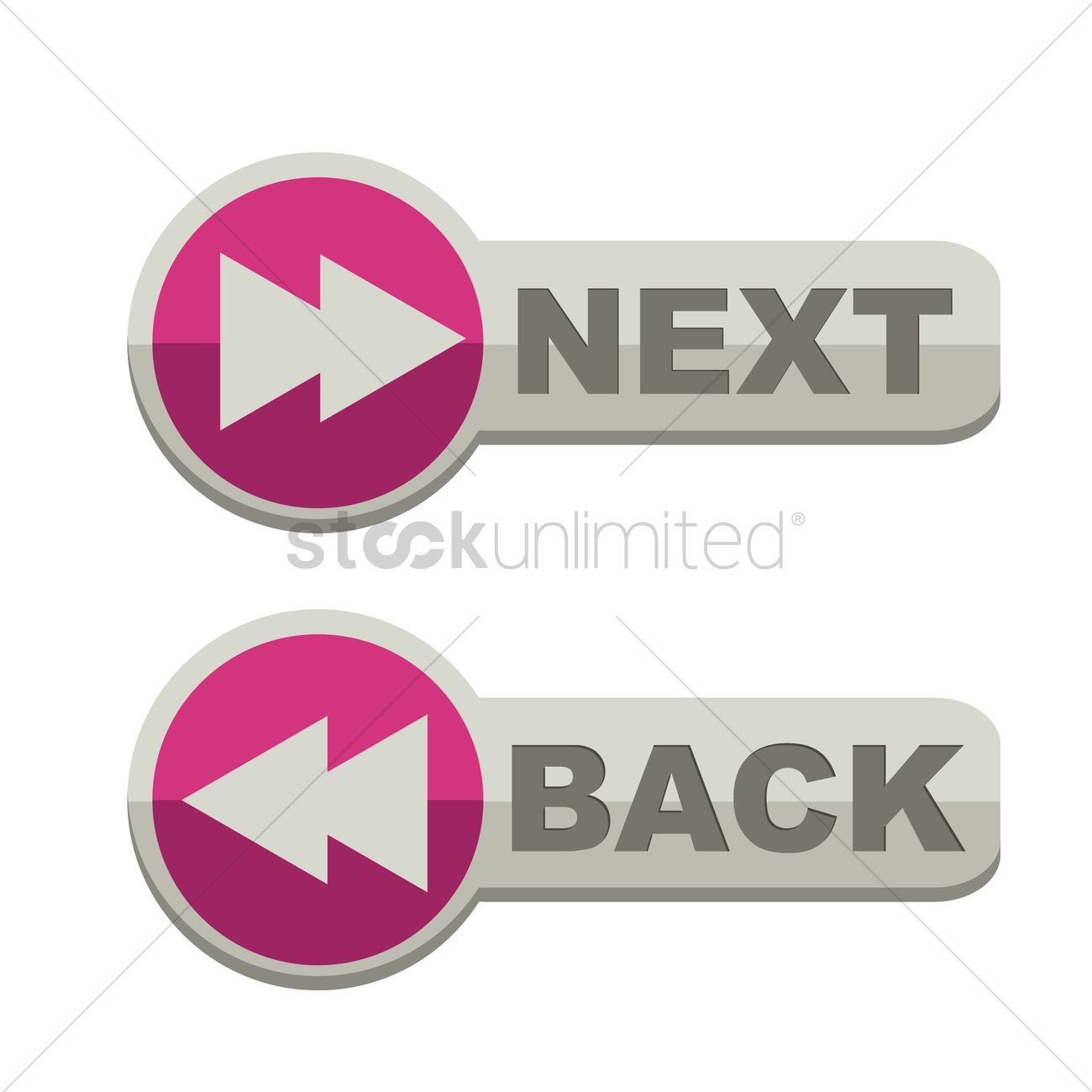 1300x1300 Next And Back Button Vector Image