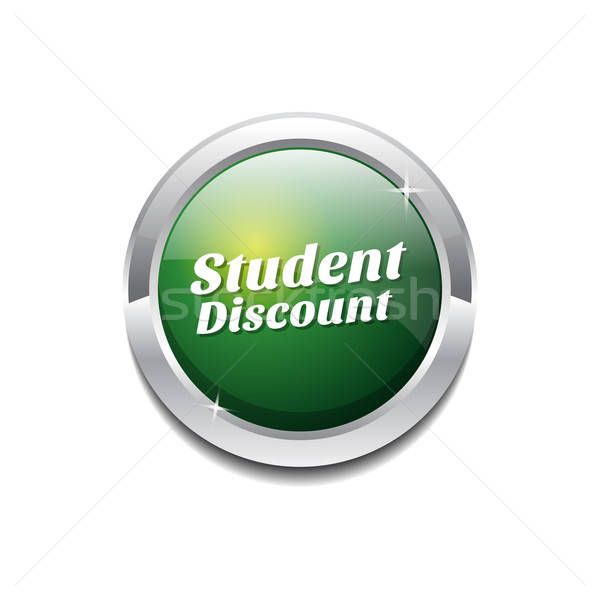 600x600 Student Discount Green Vector Icon Button Vector Illustration