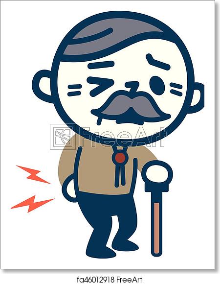 Free Art Print Of Old Man With Low Back Pain Vector Illustration 450x580 Free Art Print Of Old Man With Low Back Pain Vector Illustration
