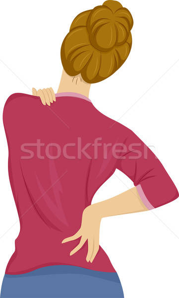 Girl Back Pain Vector Illustration Lenm 361x600 Girl Back Pain Vector Illustration Lenm