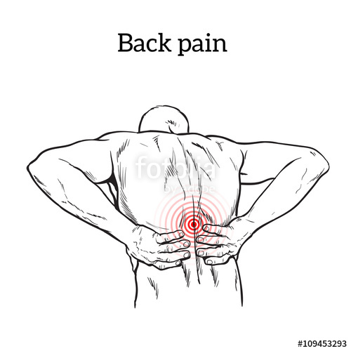 Lumbar Pain In A Man Back Pain In A Human Vector Outline Sketch 500x500 Lumbar Pain In A Man Back Pain In A Human Vector Outline Sketch