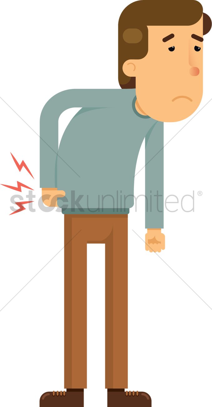 Man Having Back Pain Vector Image 679x1300 Man Having Back Pain Vector Image