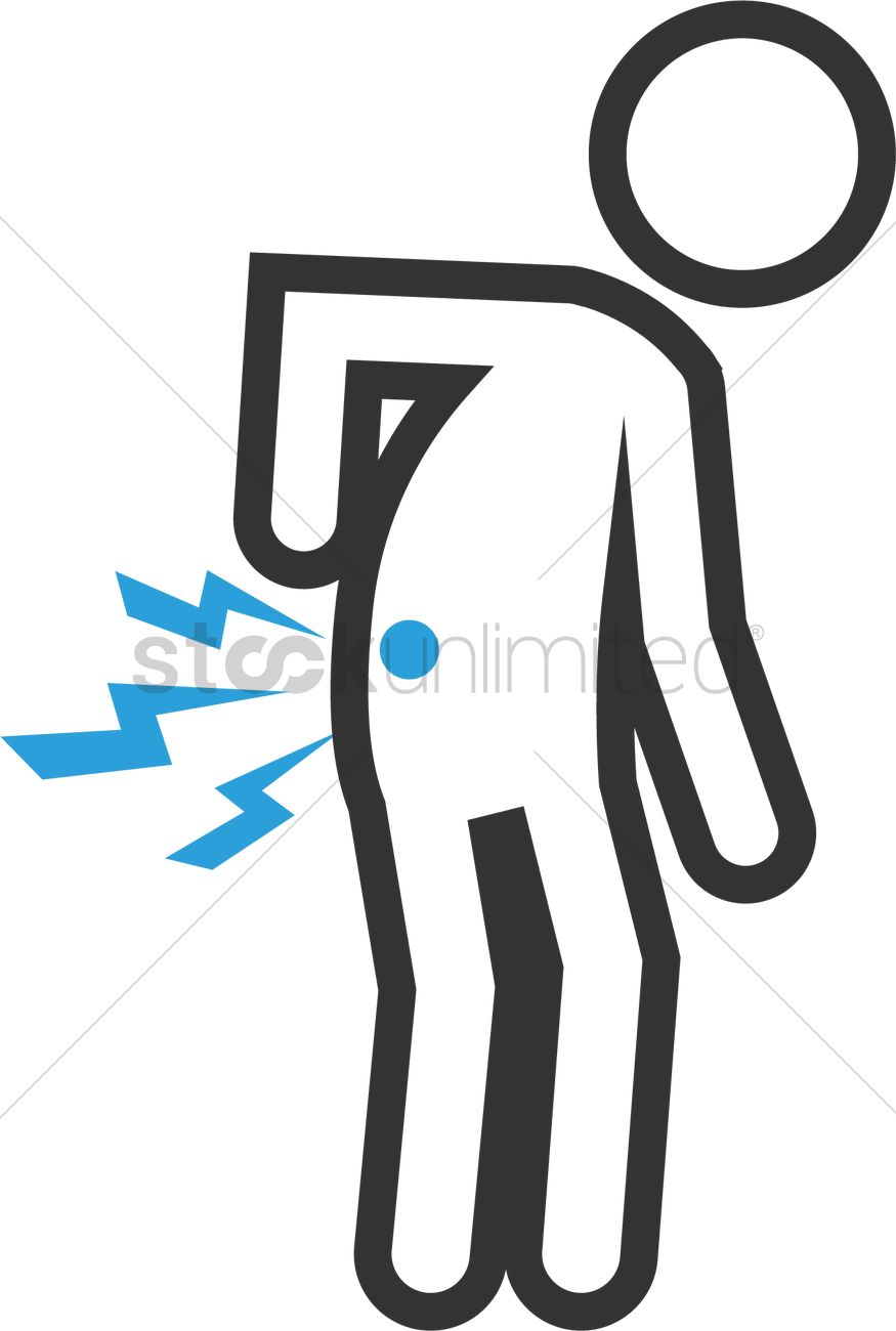 Man With Lower Back Pain Vector Image 875x1300 Man With Lower Back Pain Vector Image