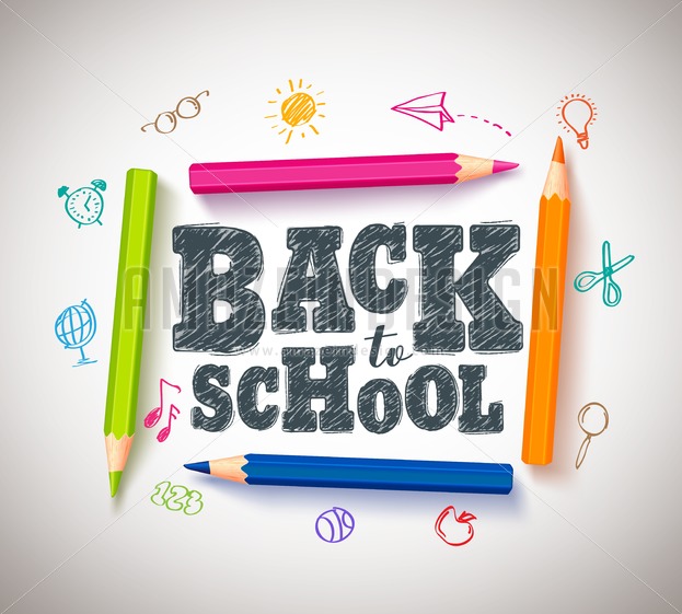 623x561 Back To School Vector Typography Banner Design With Colorful