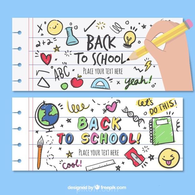 626x626 Funny Banners For Back To School Vector Free Download