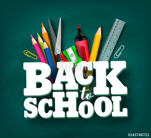 500x458 Back To School Vector Design With Title And School Items