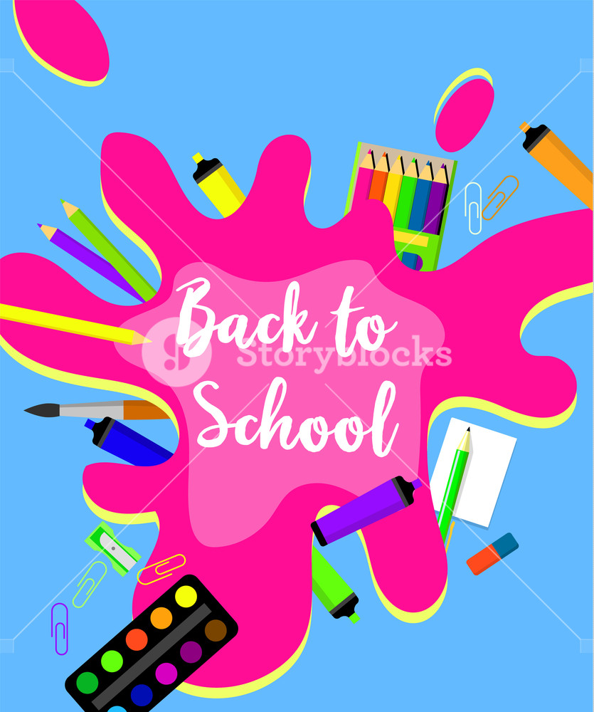 835x1000 Colorful Back To School Background Flat Illustration Of Colorful