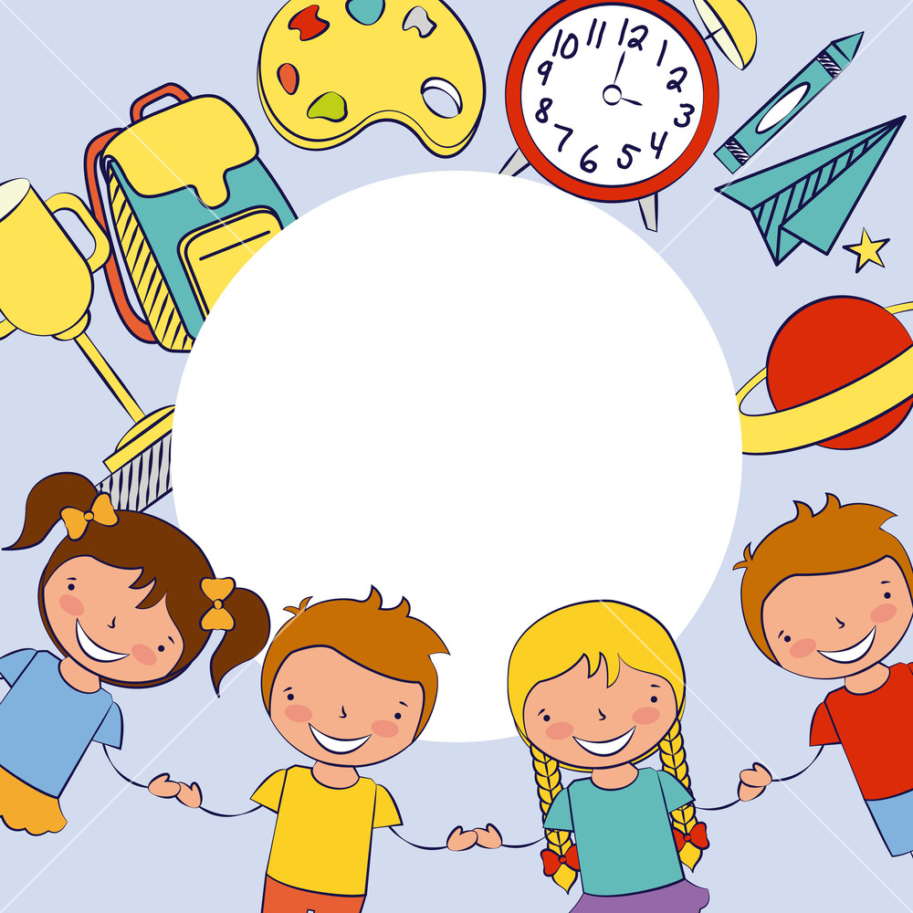 1000x1000 Boys And Girl Back To School Vector Illustration Royalty Free