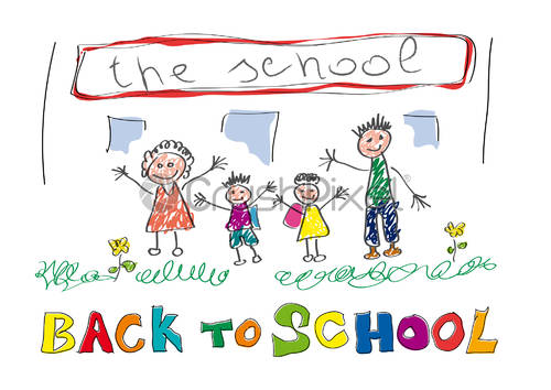 500x354 Back To School Vector Drawing Made