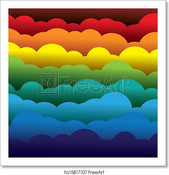 561x581 Free Art Print Of Abstract Colorful Paper Clouds Background