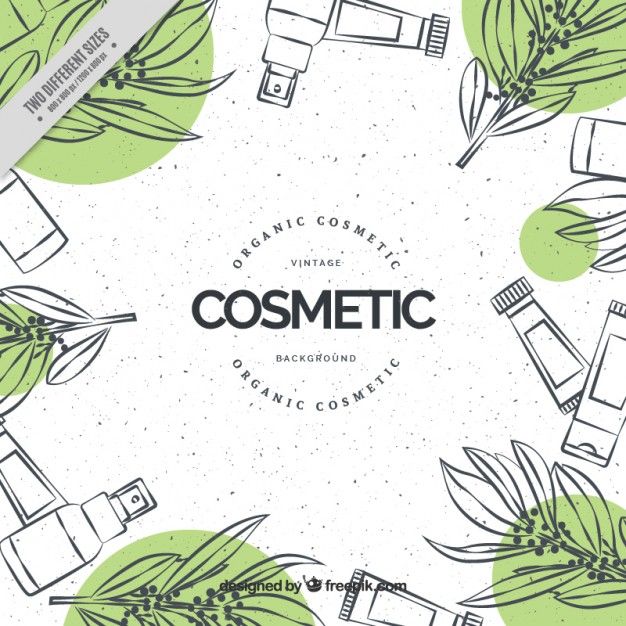 626x626 Hand Drawn Cosmetics Natural Background Free Vector Drawing