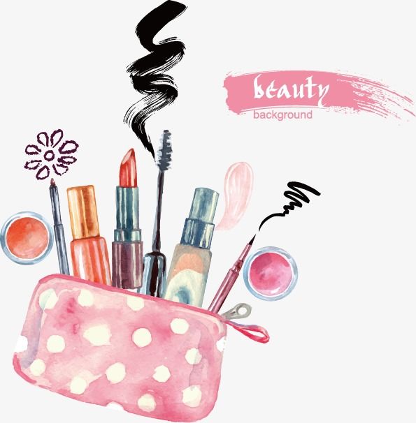595x606 Hand Painted Cosmetics, Cartoon, Vector, Illustration Png