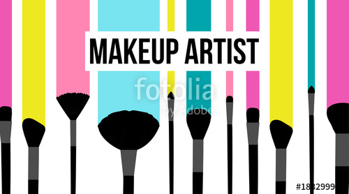 500x278 Makeup Artist Template Business Card Colorful Striped Background