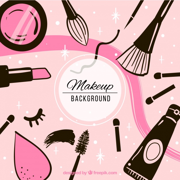 626x626 Modern Background With Hand Drawn Cosmetics Vector Free Download