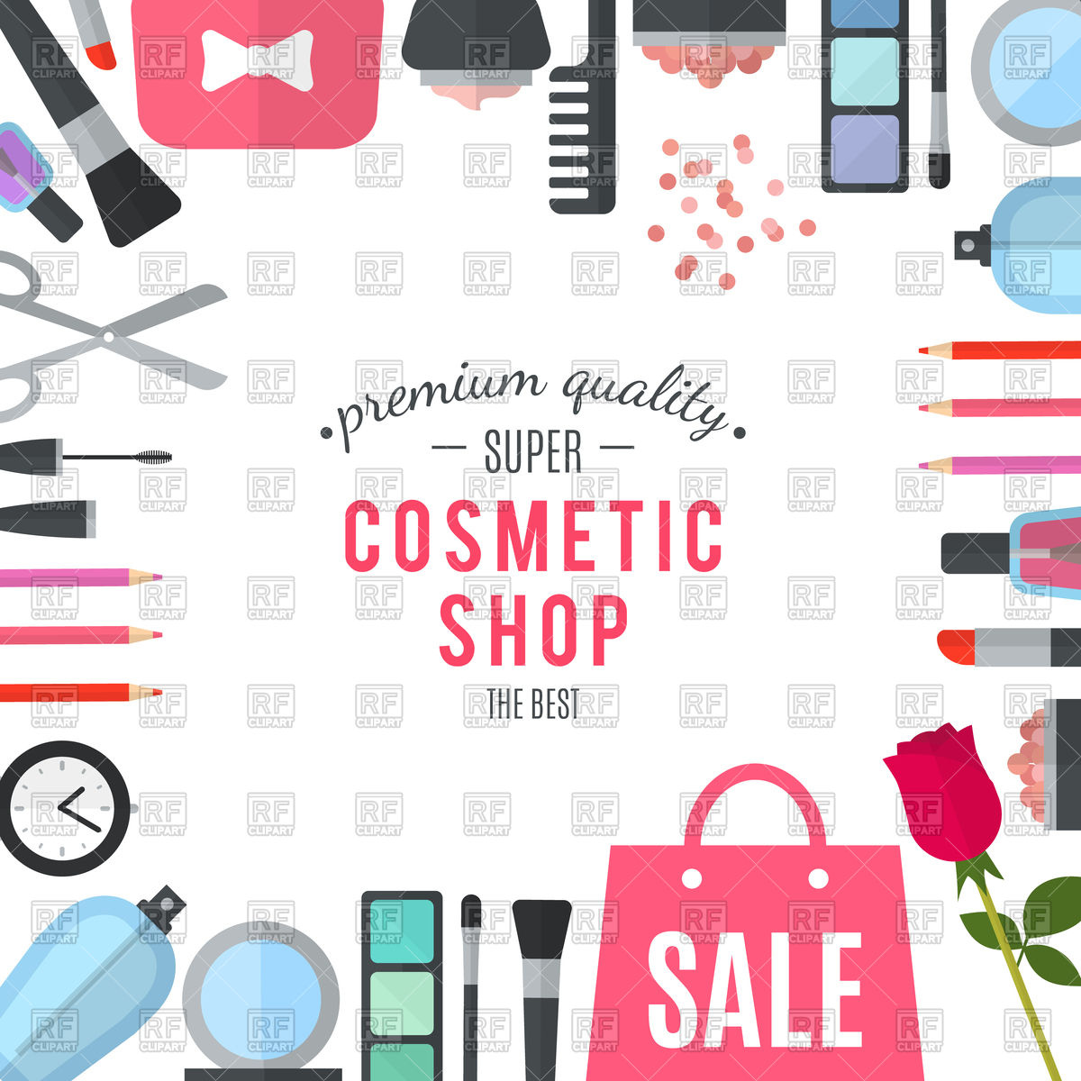 1200x1200 Professional Quality Cosmetics Shop Background Vector Image
