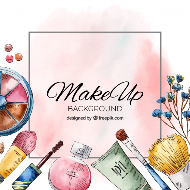 626x626 Watercolor Background With Cosmetics Vector Free Download
