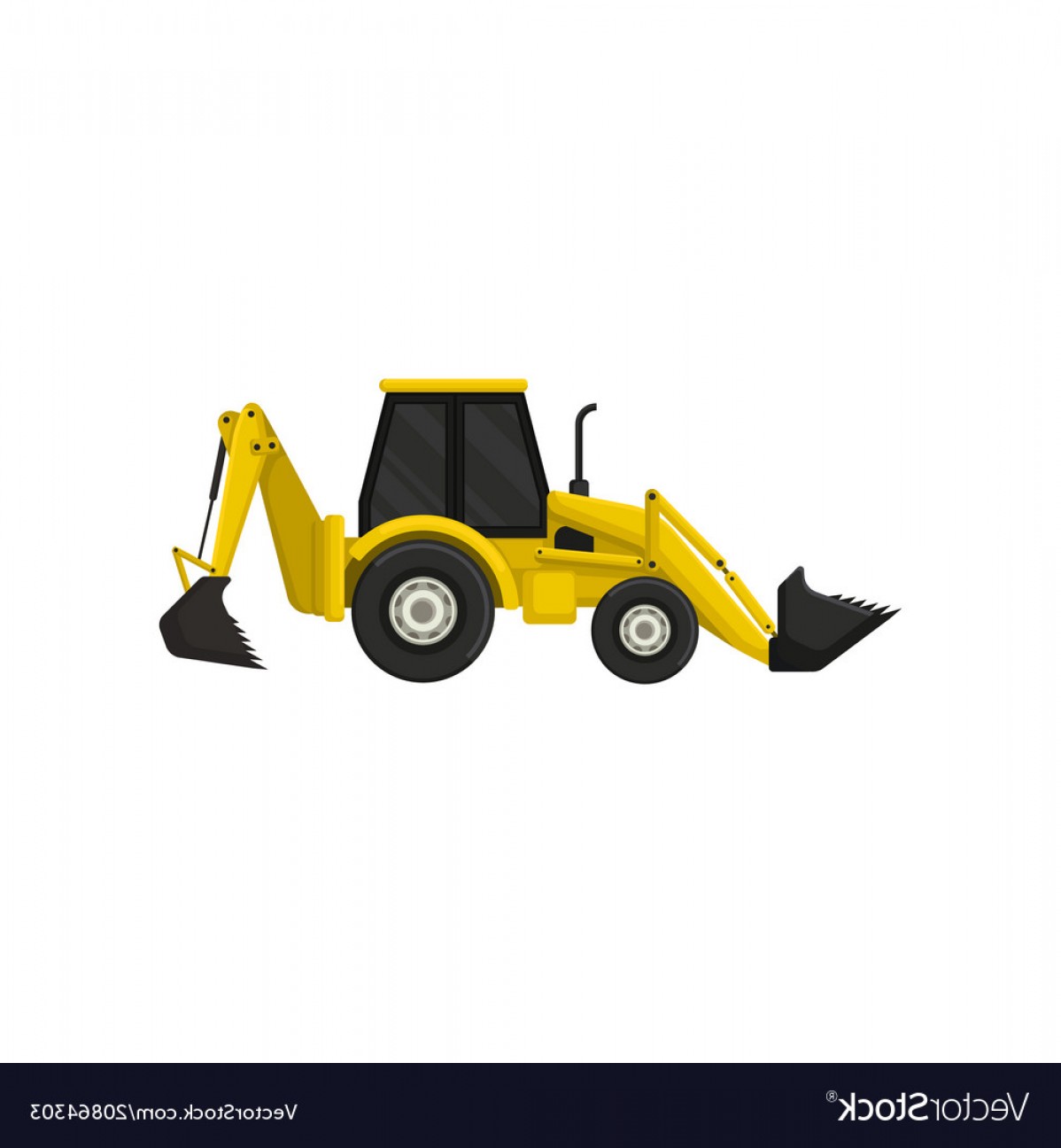 1198x1296 Colorful Icon Of Backhoe Loader Yellow Tractor Vector Handandbeak