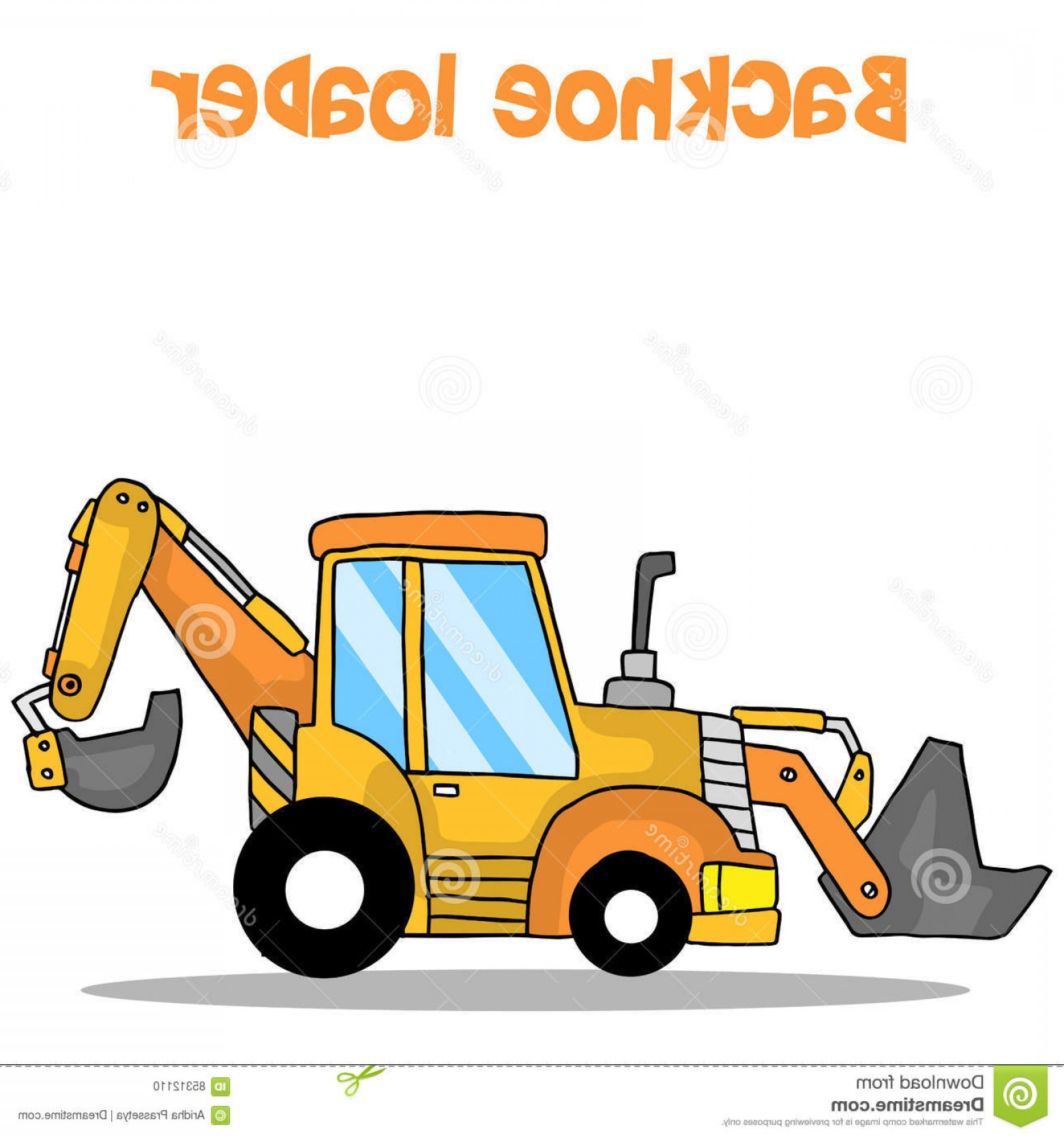 1560x1668 Stock Illustration Backhoe Loader Cartoon Vector Art Illustration