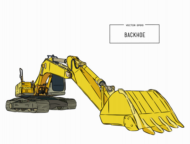 626x475 Yellow Backhoe Loader Vector Premium Download