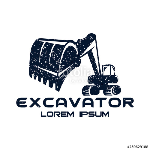 500x500 Excavator Vector Logo Template Excavator Logo Excavator Isolated