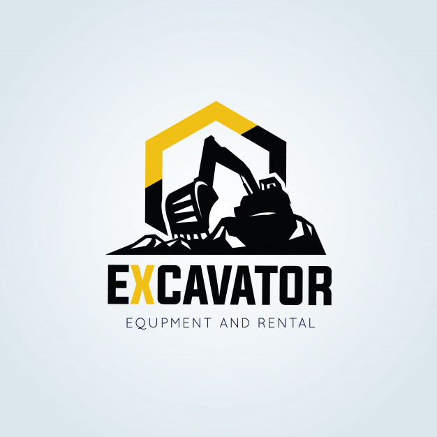 626x626 Excavator And Backhoe Logo Vector Illustration Vector Premium