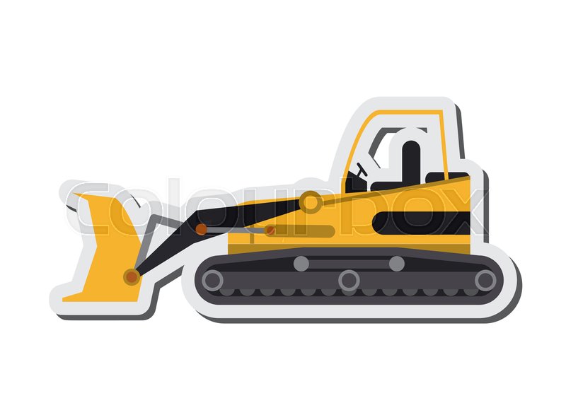 800x587 Flat Design Industrial Backhoe Icon Stock Vector Colourbox