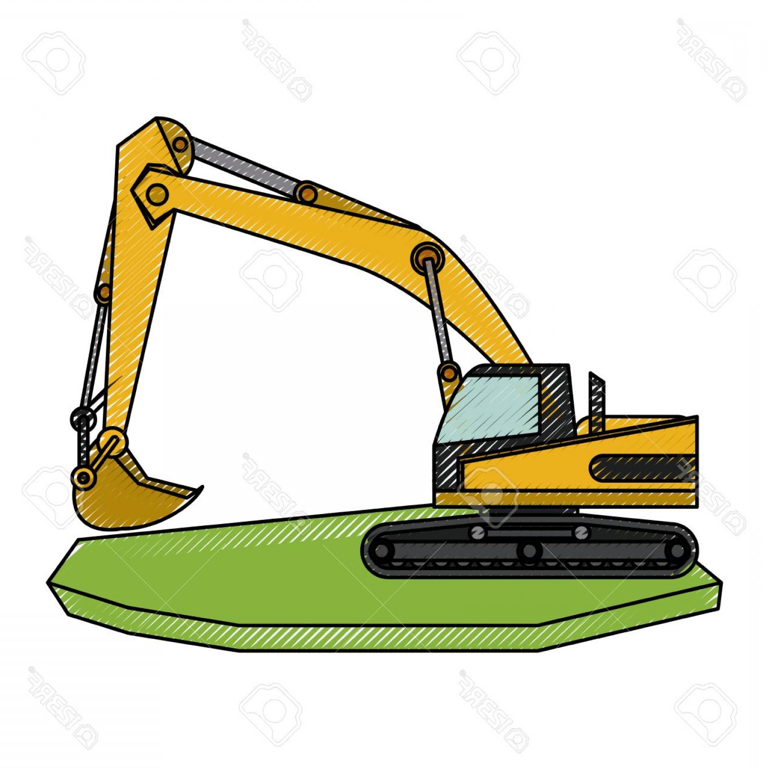 1560x1560 Photostock Vector Backhoe Heavy Machinery Construction Icon Image