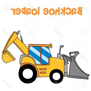 300x300 Photostock Vector Backhoe Loader Cartoon Vector Art Illustration