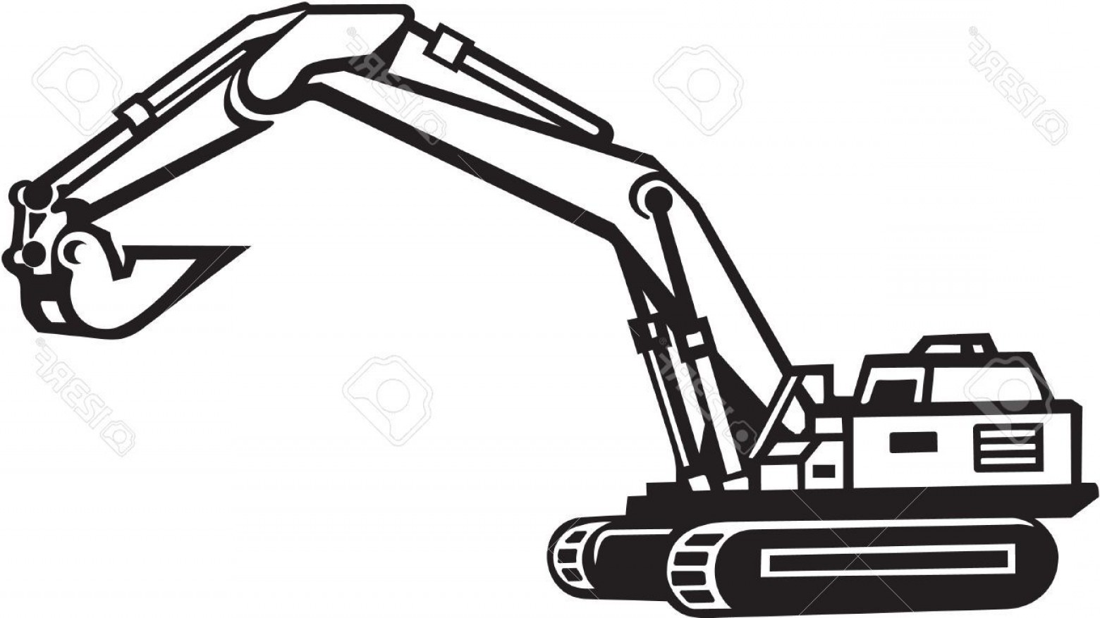 1560x877 Backhoe Excavator Vinyl Ready Stock Vector Equipment Hoodamathrun