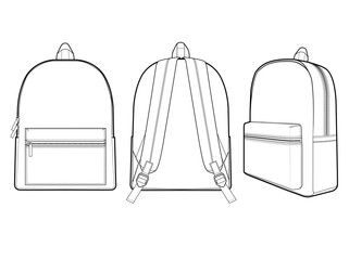 321x240 Backpack Vector Illustration Flat Sketches