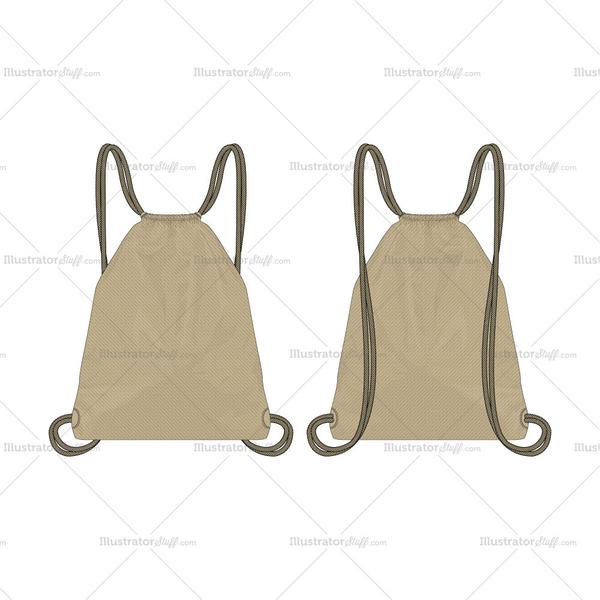 600x600 Drawstring Backpack Vector Template Templates For Fashion
