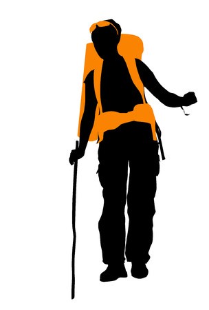 304x450 Backpacker Vector Silhouette Royalty Free Vector Graphics