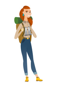 206x300 Sketch Of Backpacker Vector Illustration Royalty Free Stock Image