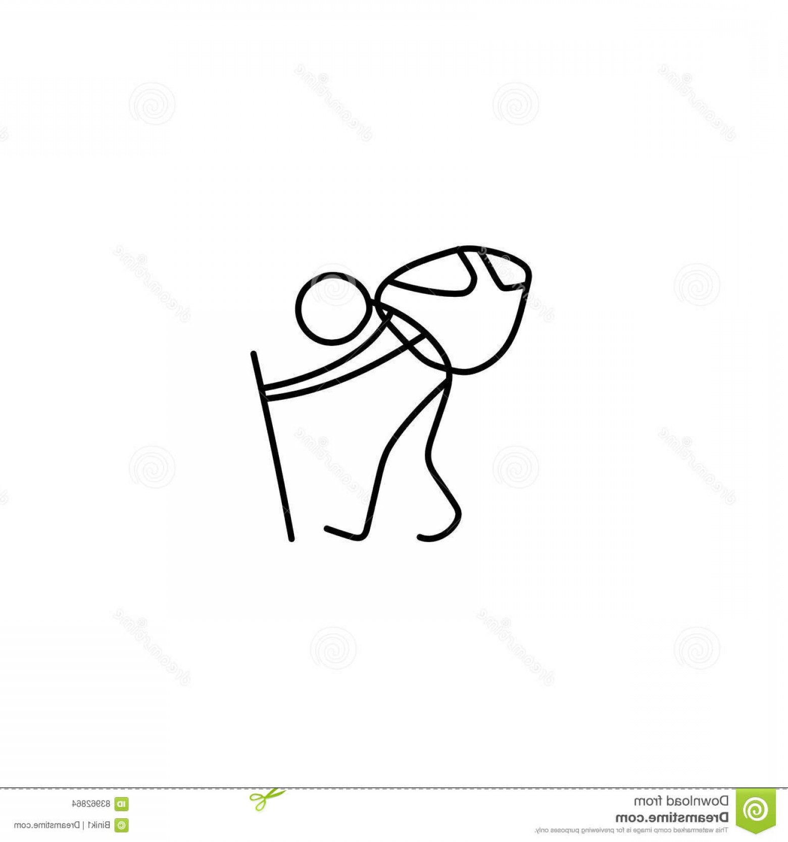 1560x1668 Stock Illustration Tourist Stick Figure Backpacker Man Hiking