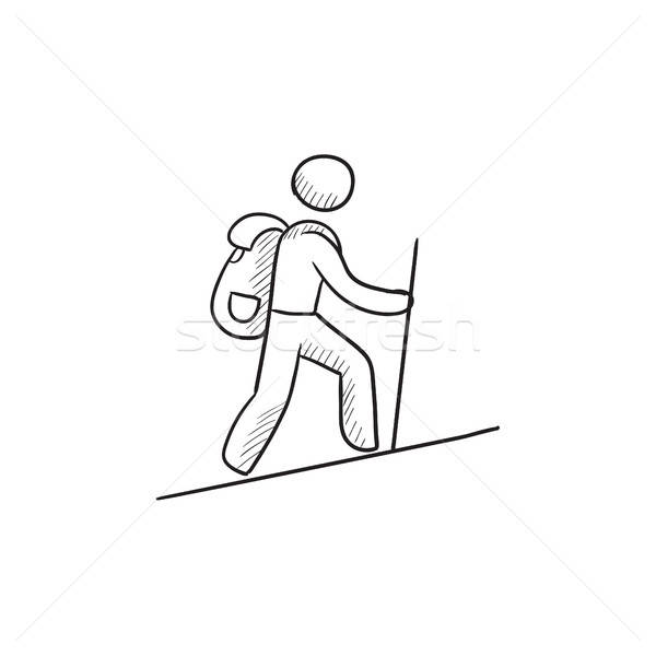 600x600 Tourist Backpacker Sketch Icon Vector Illustration Andrei