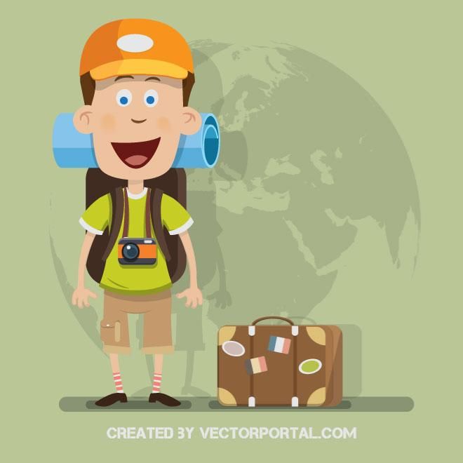 660x660 Tourist Backpacker Vector Image People Free Vector Image Free