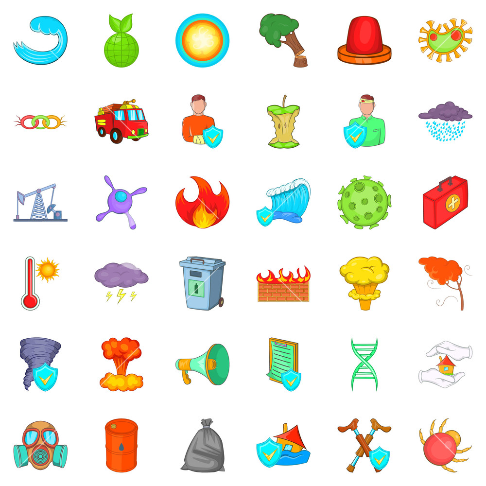 1000x1000 Backwater Icons Set Cartoon Set Of Backwater Vector Icons